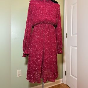 Orange Creek LA: Polk-a-Dot Red Bell Sleeve Dress, M